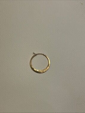 Single Gold Hammered Hoop Earring - Women's Jewelry